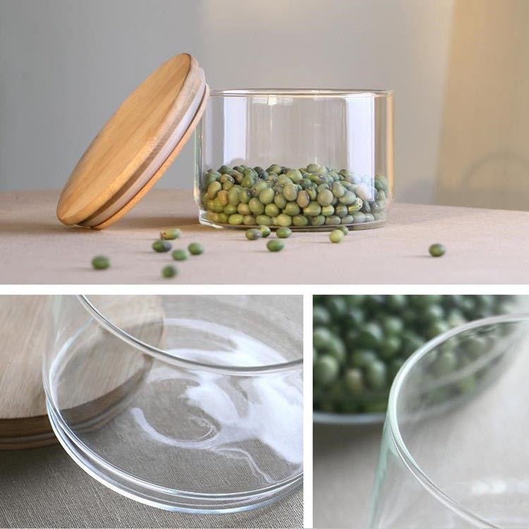 Stackable Multi-Layer Glass Storage Bowls with Bamboo Lid