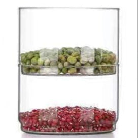 Stackable Multi-Layer Glass Storage Bowls with Bamboo Lid