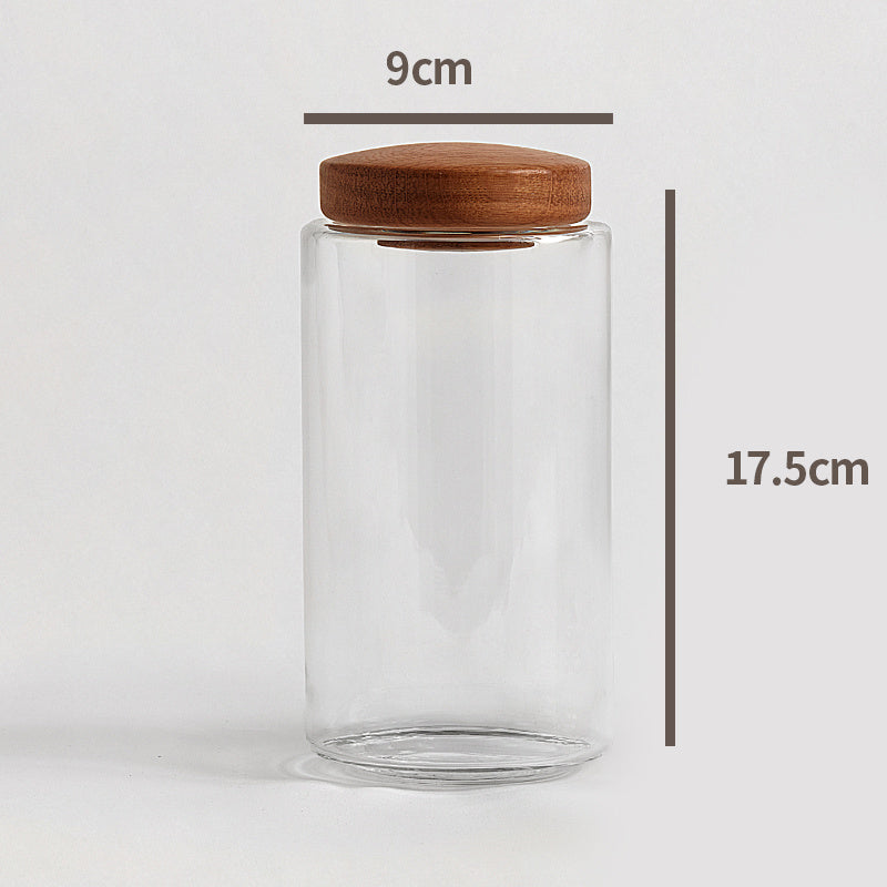 Quality Oak Glass Sealed Storage Jar
