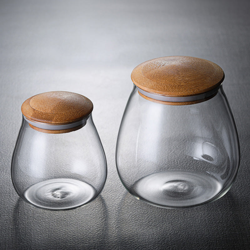Glass Curved Storage Jars