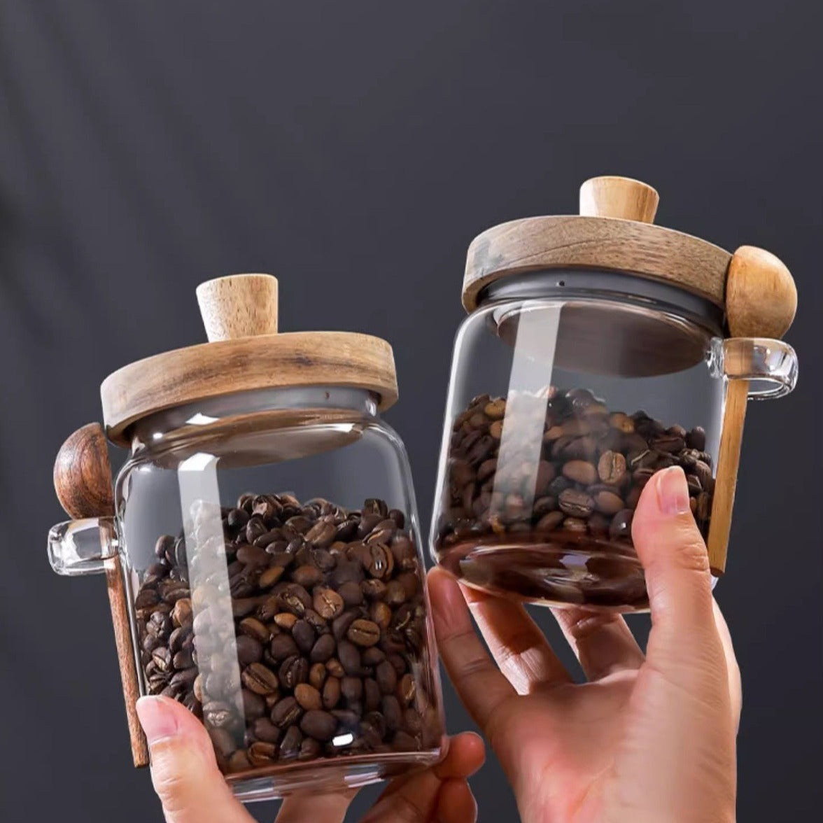 Glass Pantry Jar with Wooden Spoon