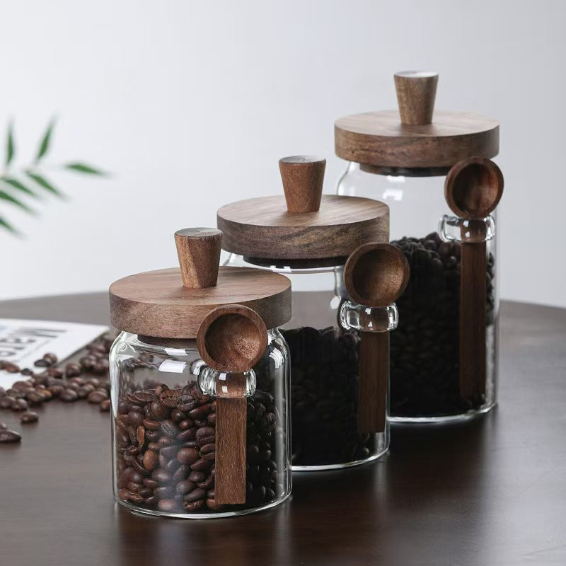 Glass Pantry Jar with Wooden Spoon