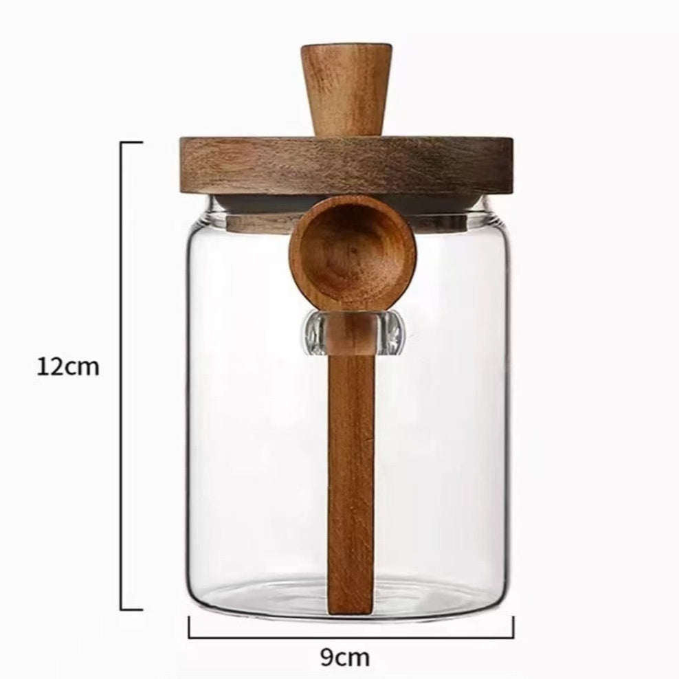 Glass Pantry Jar with Wooden Spoon