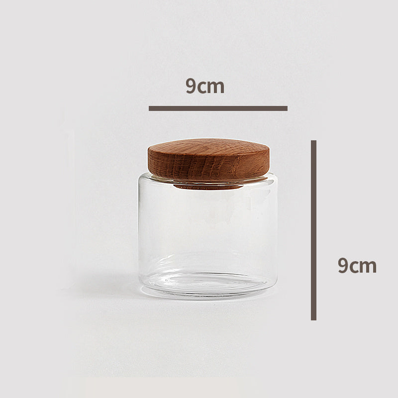 Quality Oak Glass Sealed Storage Jar