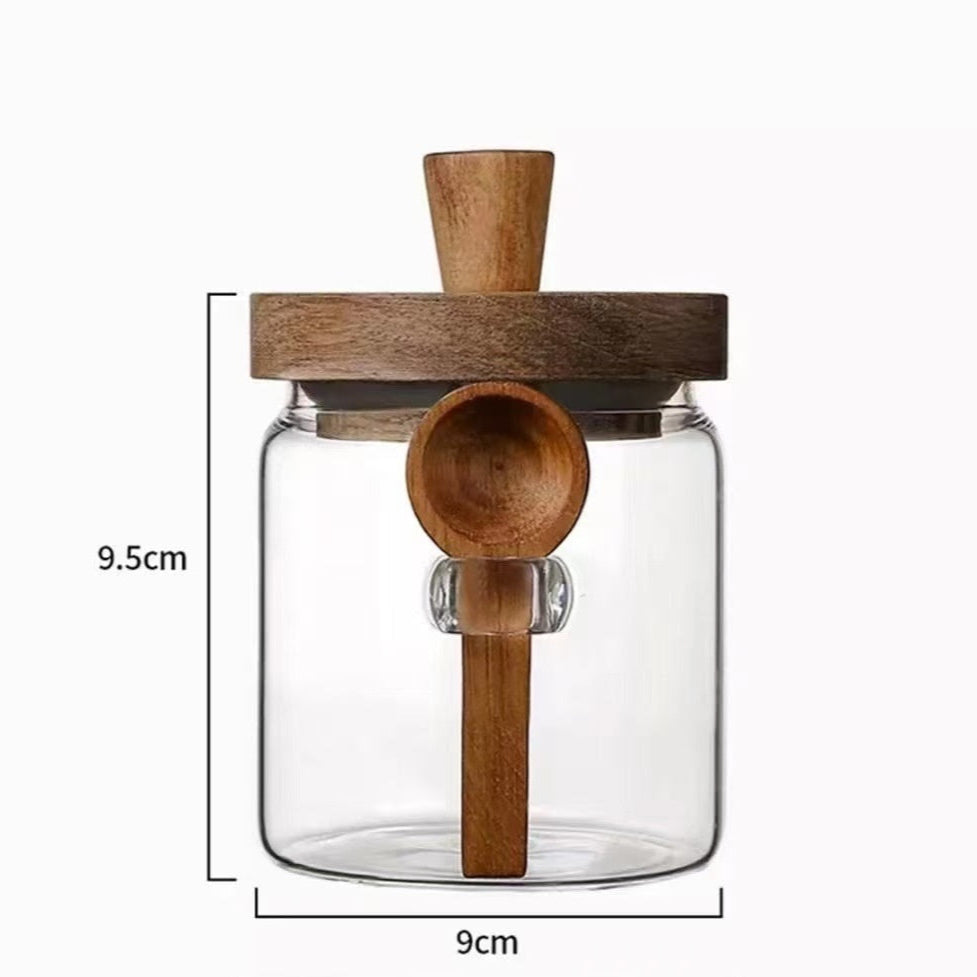 Glass Pantry Jar with Wooden Spoon