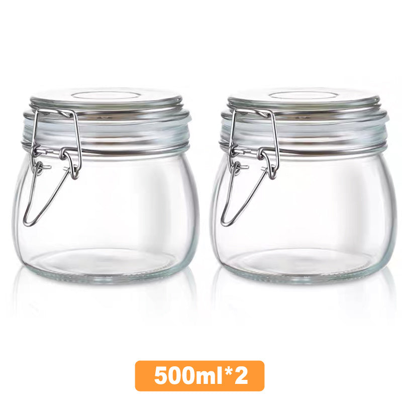 Premium Glass Storage Jars with Airtight Clasp