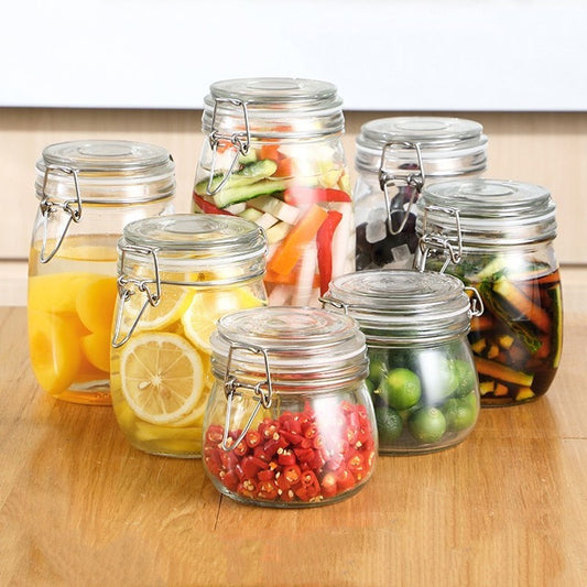 Premium Glass Storage Jars with Airtight Clasp