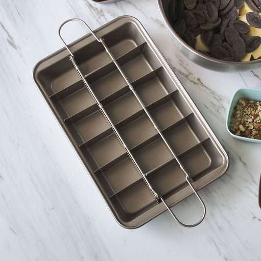 Stainless Steel Brownie Pan with Cutter