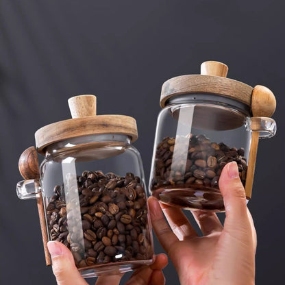 Glass Pantry Jar with Wooden Spoon
