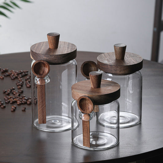 Glass Pantry Jar with Wooden Spoon