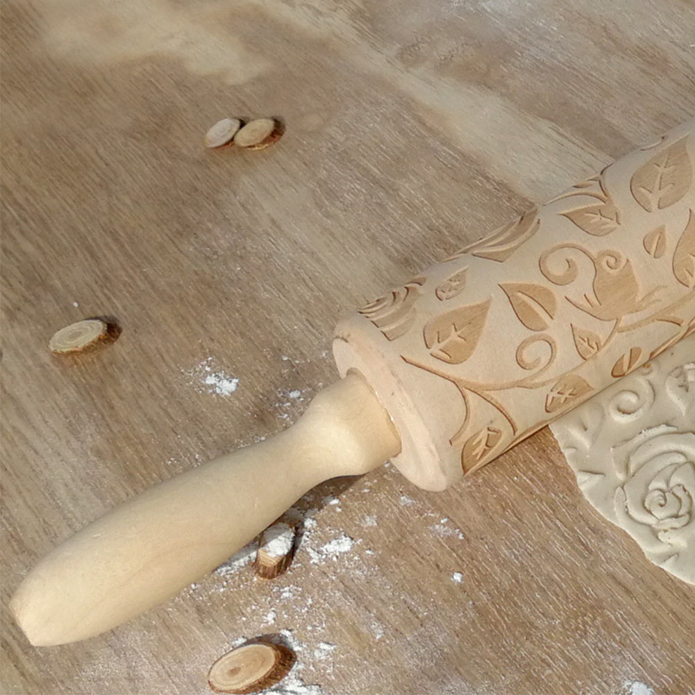 Garden Print Wooden Rolling Pin