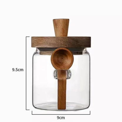 Glass Pantry Jar with Wooden Spoon